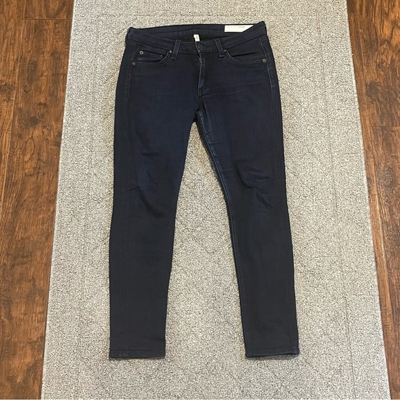 Rag & Bone Jeans Womens 27 Blue Capri Dark Wash Slim Straight Stretch Denim - Picture 1 of 10